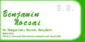 benjamin mocsai business card